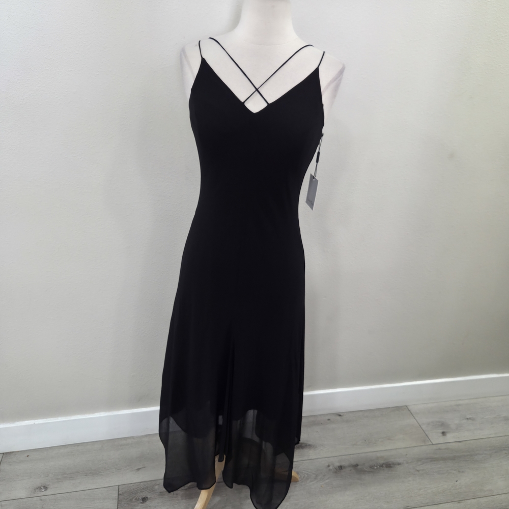 Calvin Klein Black Crisscross Strap Midi Dress